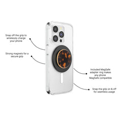 PopSockets Tortoise primer plano de la textura que resalta durabilidad y estilo