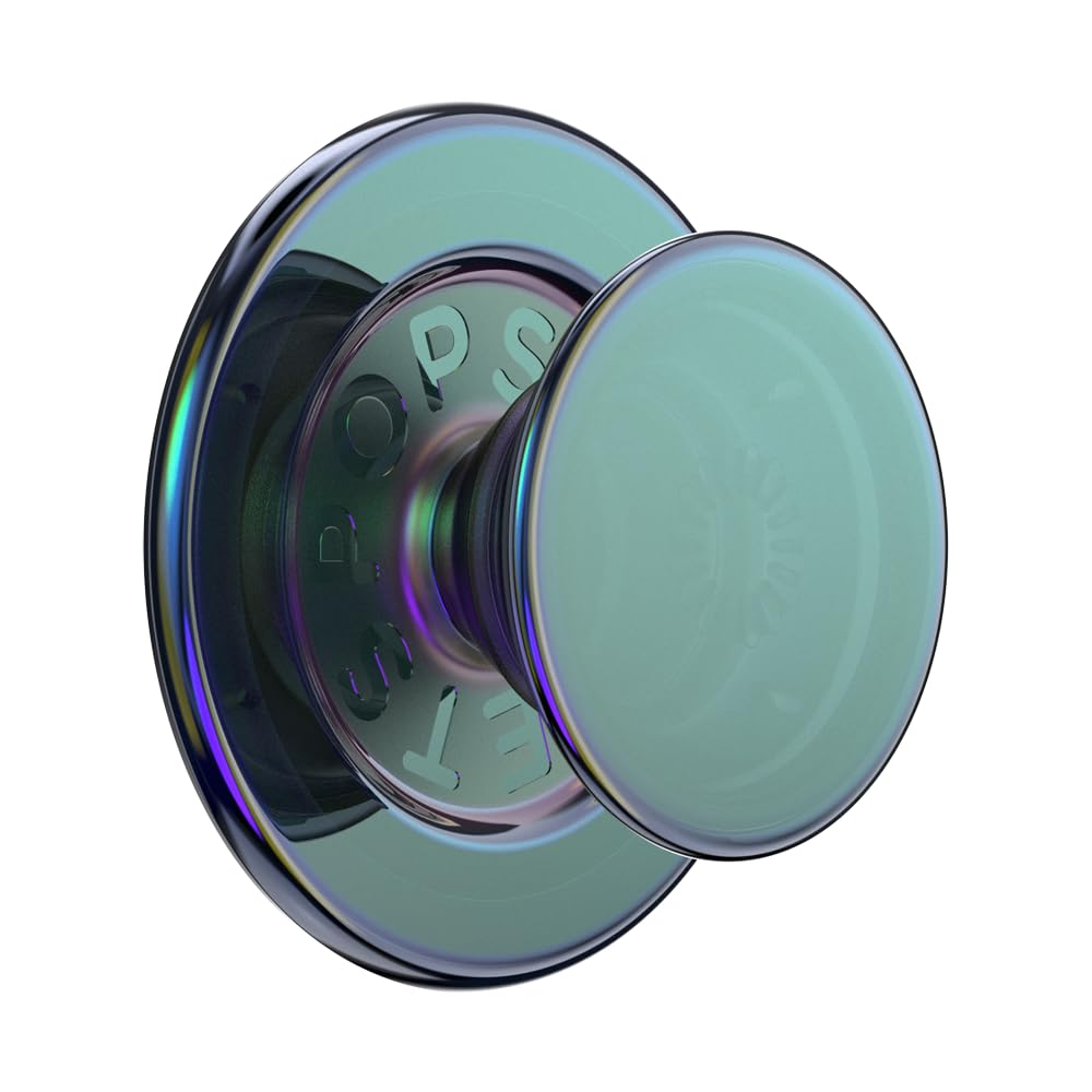 PopSockets Nightshade attached to iPhone MagSafe demonstrating secure magnetic fit