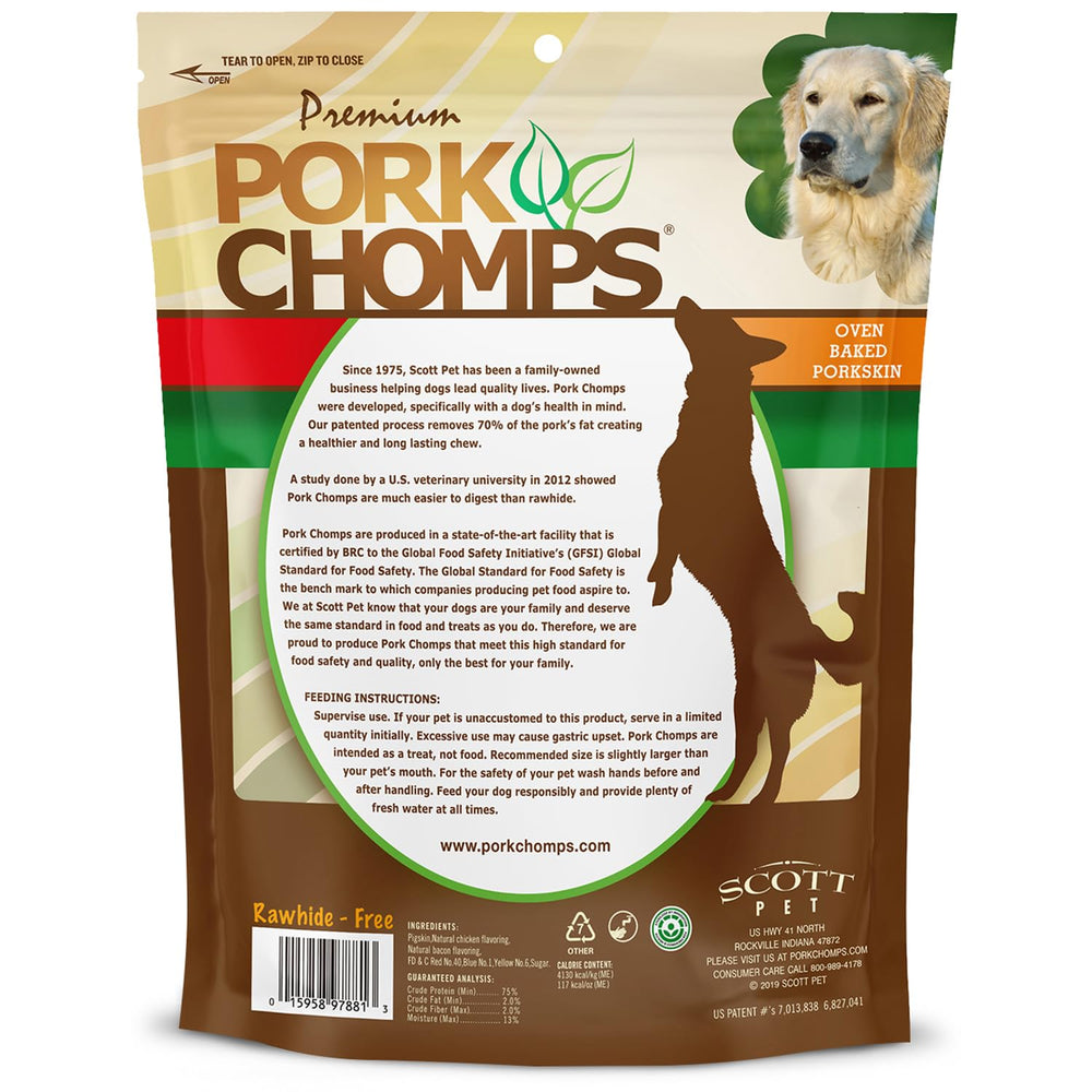 Pork Chomps primer plano de piel de cerdo ingrediente natural y proteico