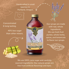 Portland Syrups jarabe añadiéndose a un cóctel, aporta aroma floral