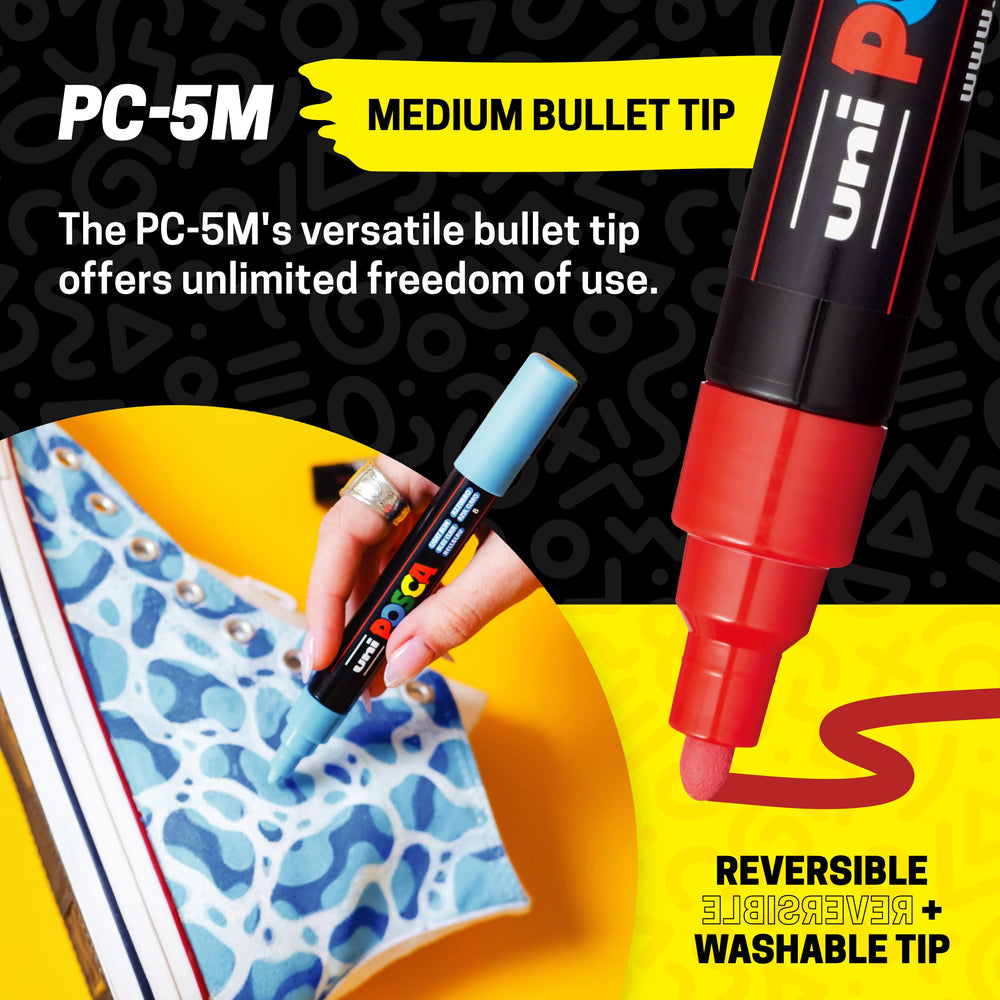 posca comparación de tamaño con mano ilustrando control ergonómico