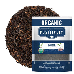 Organic Positively Tea frente del paquete mostrando 16 onzas y sello orgánico