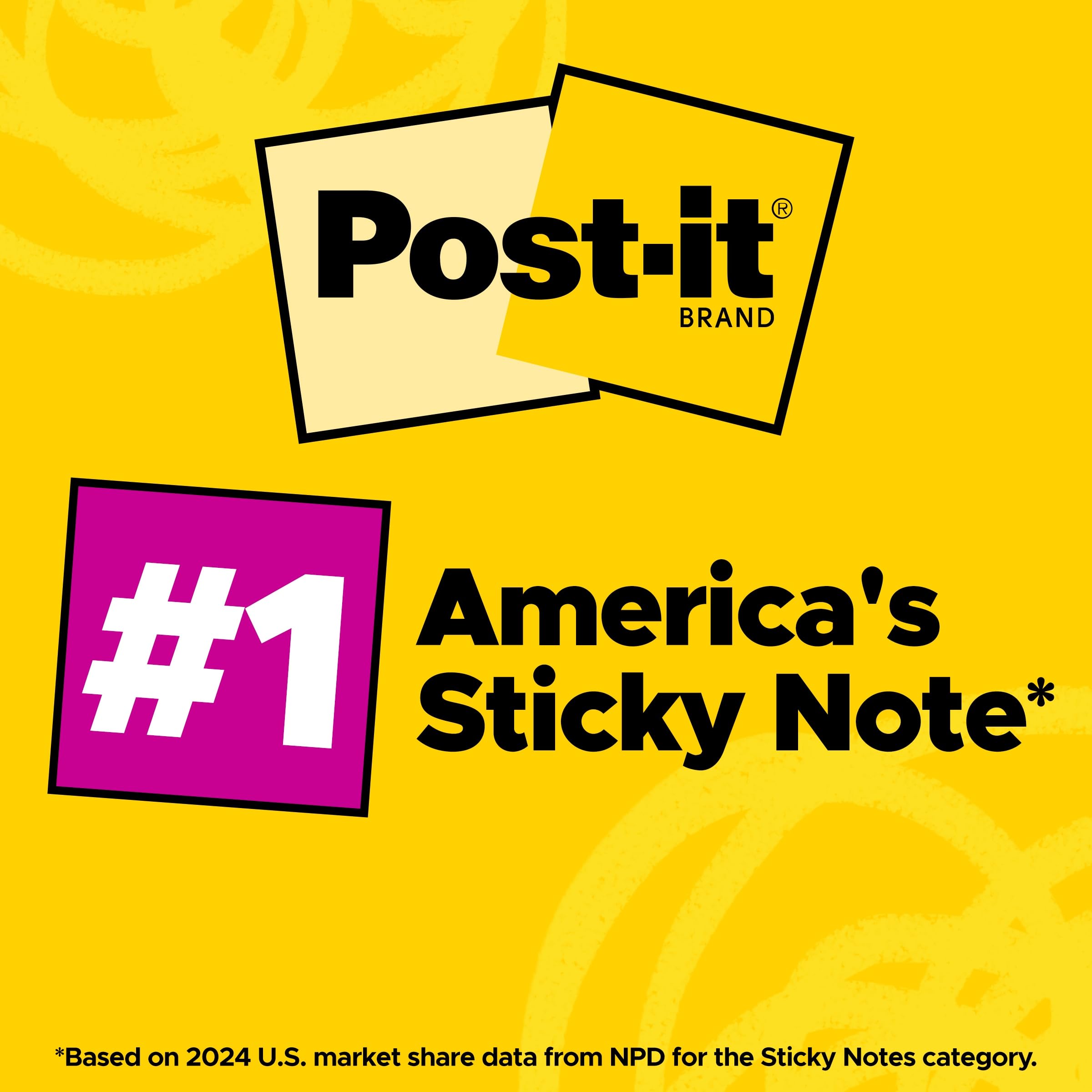 Post-it colores distribuidos Guava Acid Lime Power Pink Aqua Splash y Vital Orange