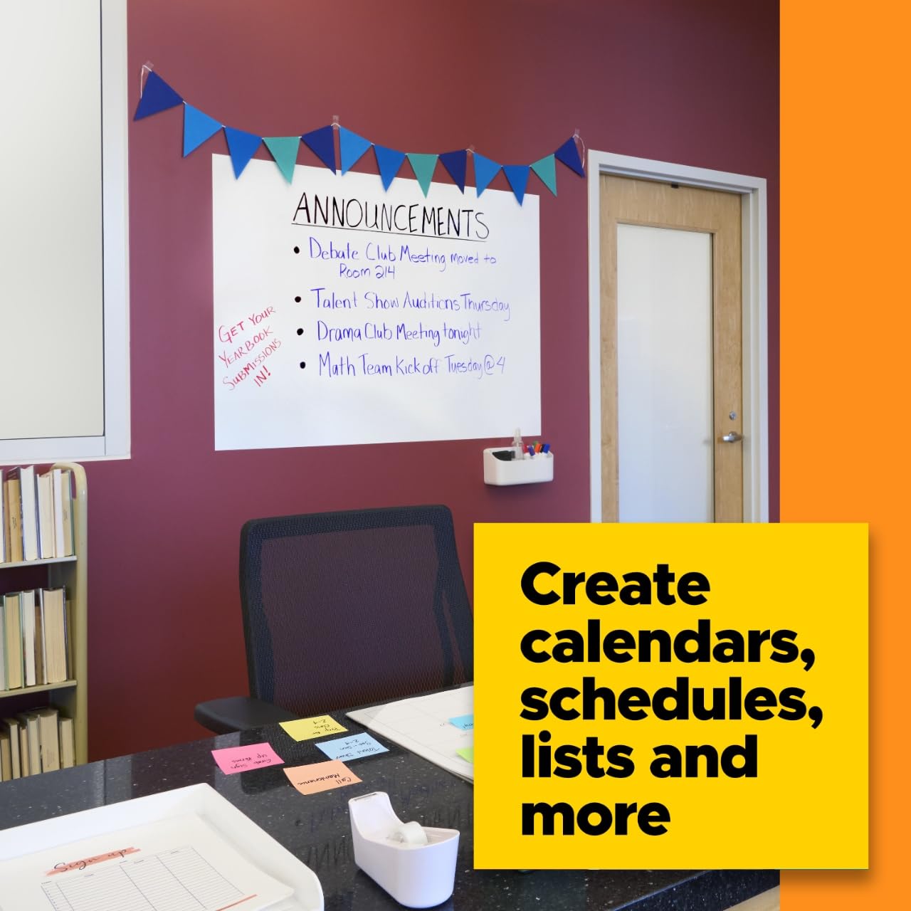 Etiqueta del rollo Post-it con dimensiones y especificaciones claras para elegir correctamente