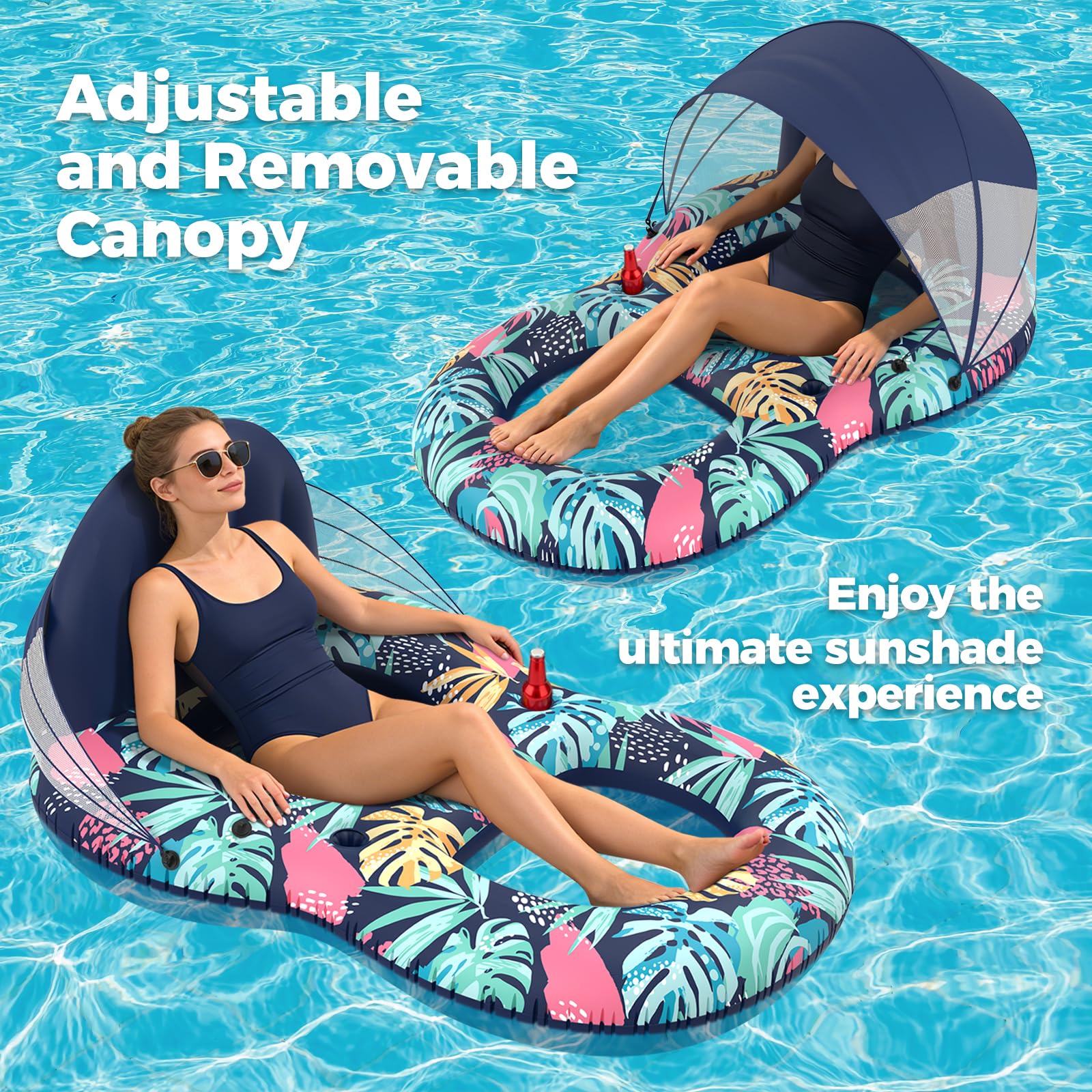 POVRYE colchoneta en la playa con estampado tropical para estilo y protección solar