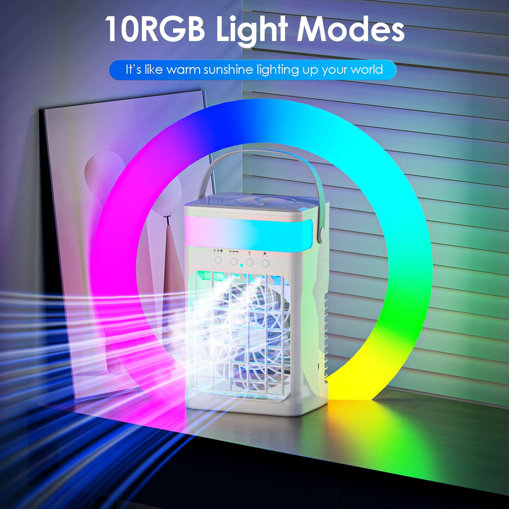 Poweel luces RGB encendidas creando ambiente nocturno relajante y personalizable