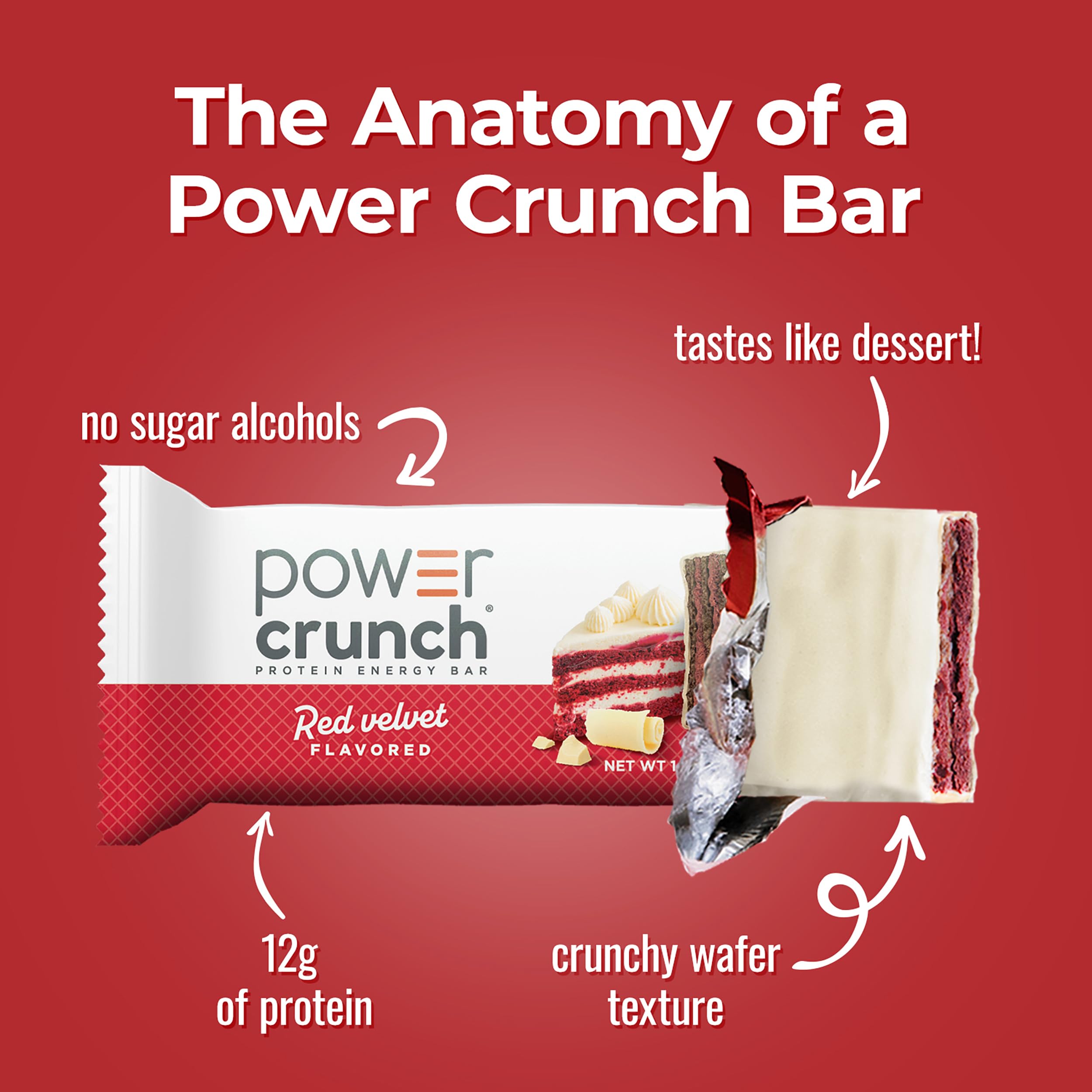 Power Crunch detalle de obleas crujientes que destaca la textura aireada y apetecible