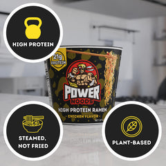 Power Noods etiqueta de ingredientes destacando proteína vegetal limpia