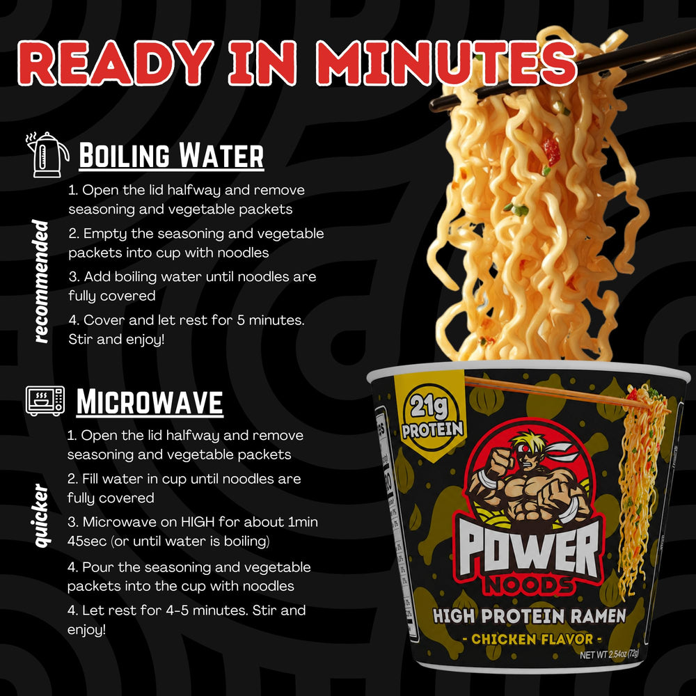 Power Noods vaso siendo consumido en oficina para comida rápida