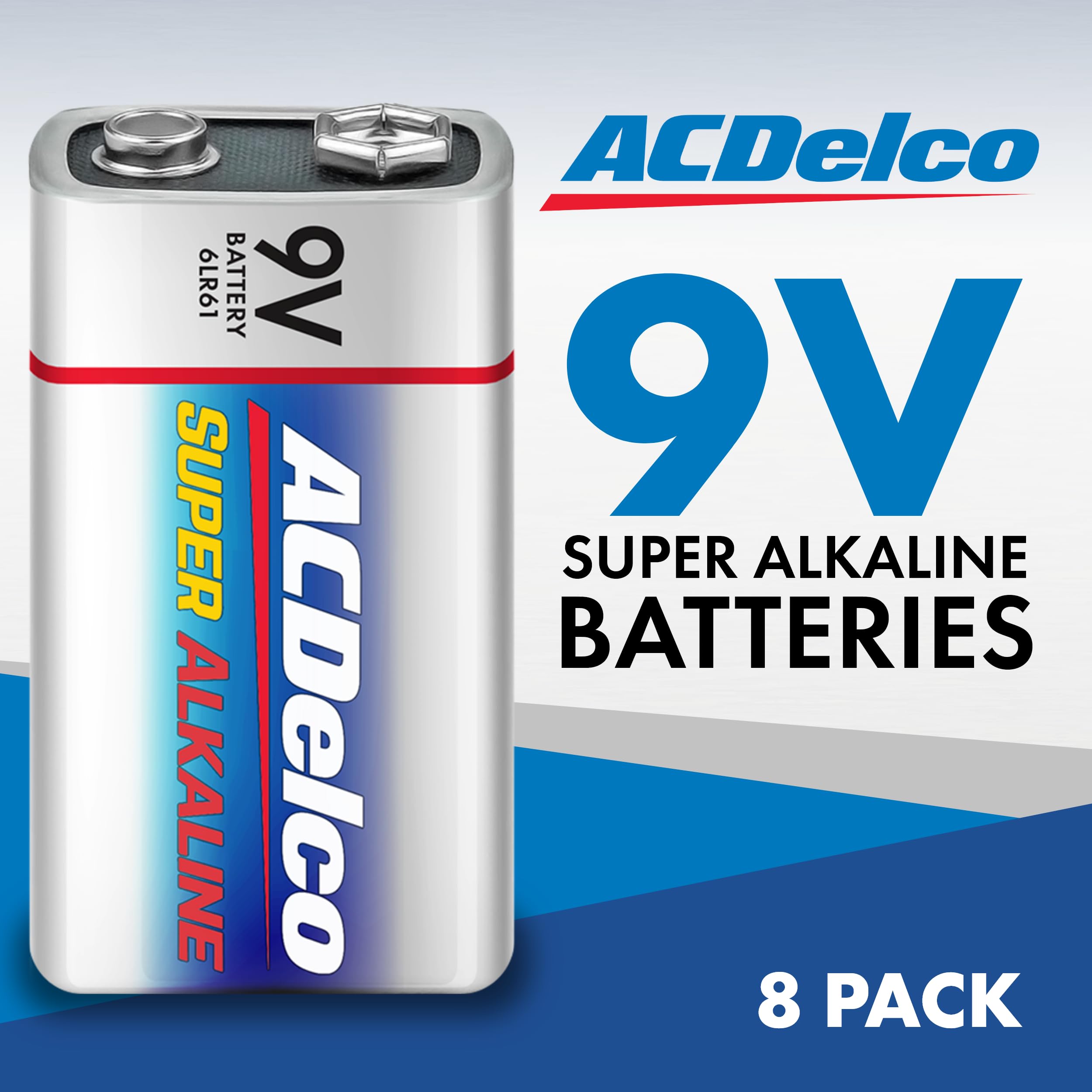 Powermax ACDelco primeros planos de terminales 9V, contacto fiable