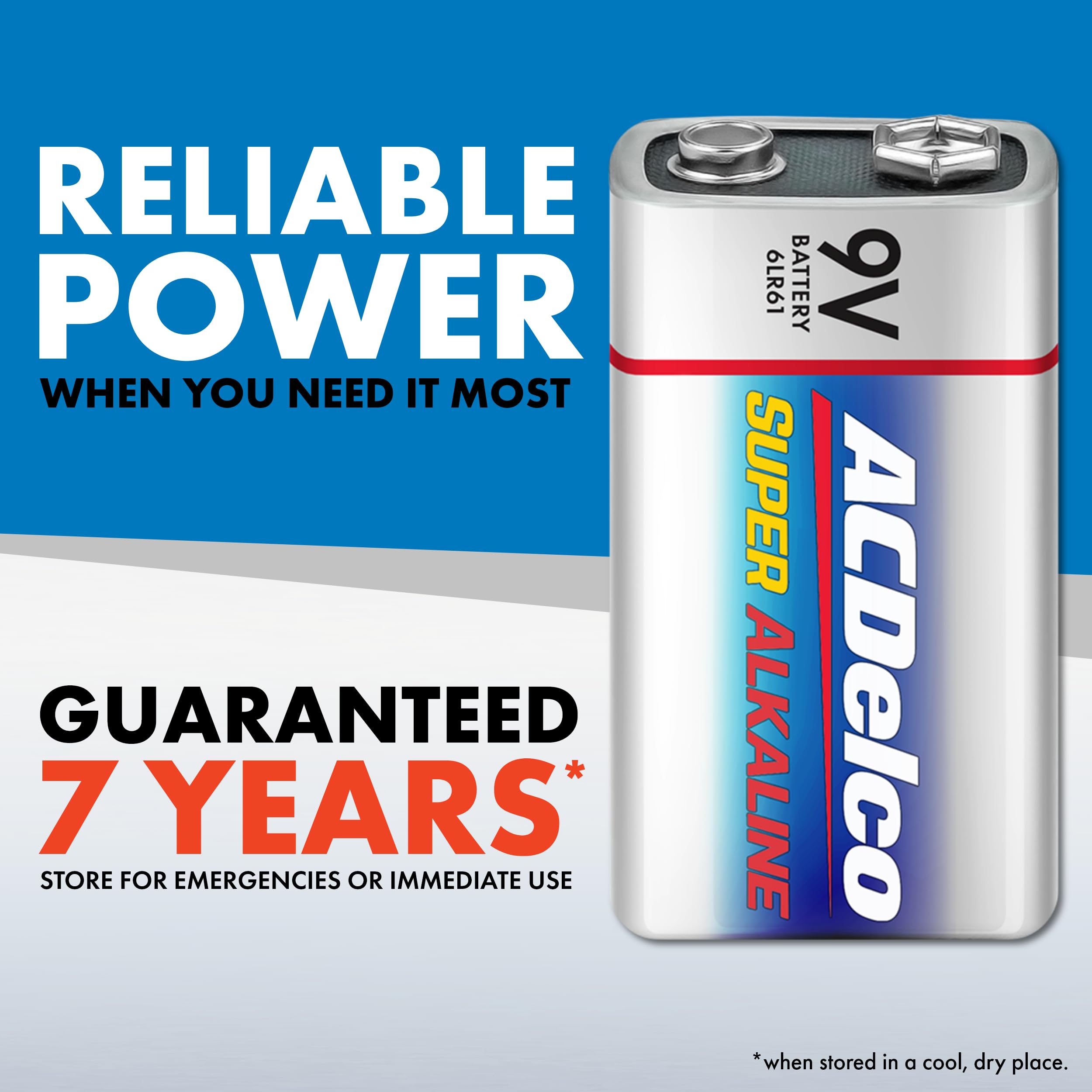 Powermax ACDelco pila 9V instalada en detector, energía estable