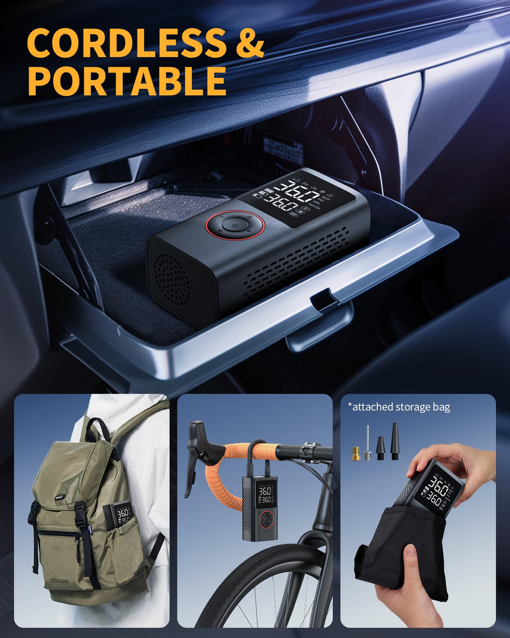 Powools luz LED encendida para visibilidad y seguridad nocturna