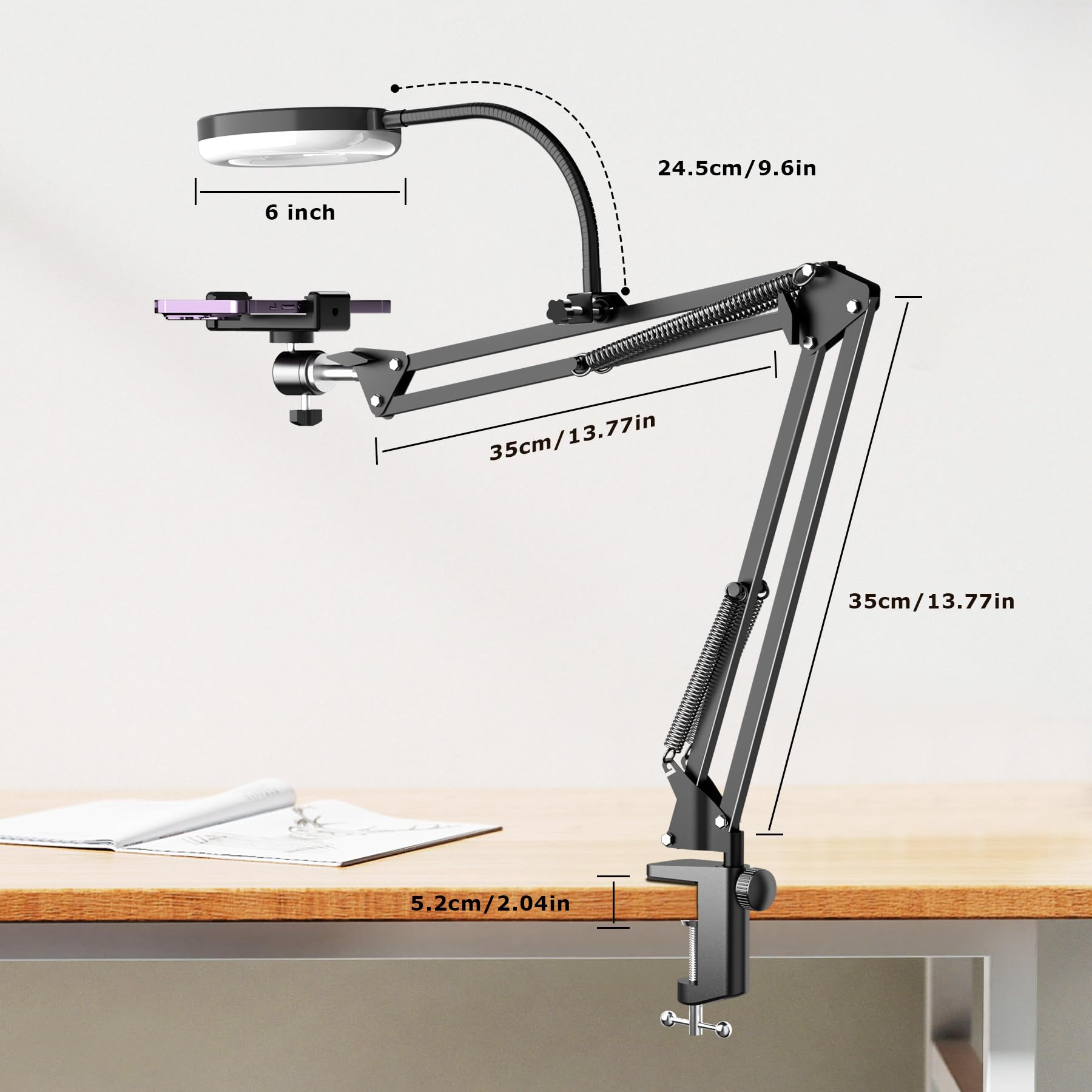 Pozliv Logitech webcam mounted on arm showing compatibility with popular webcam models
