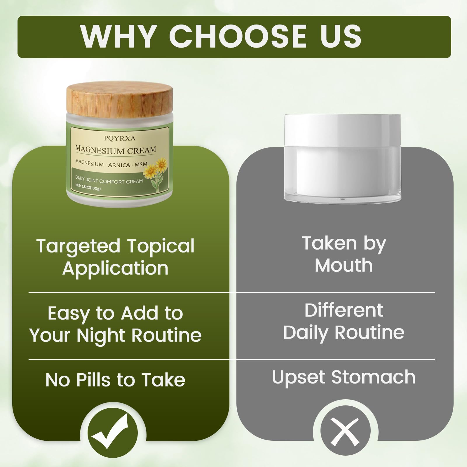 PQYRXA open tube and label emphasizing ingredients like magnesium chloride