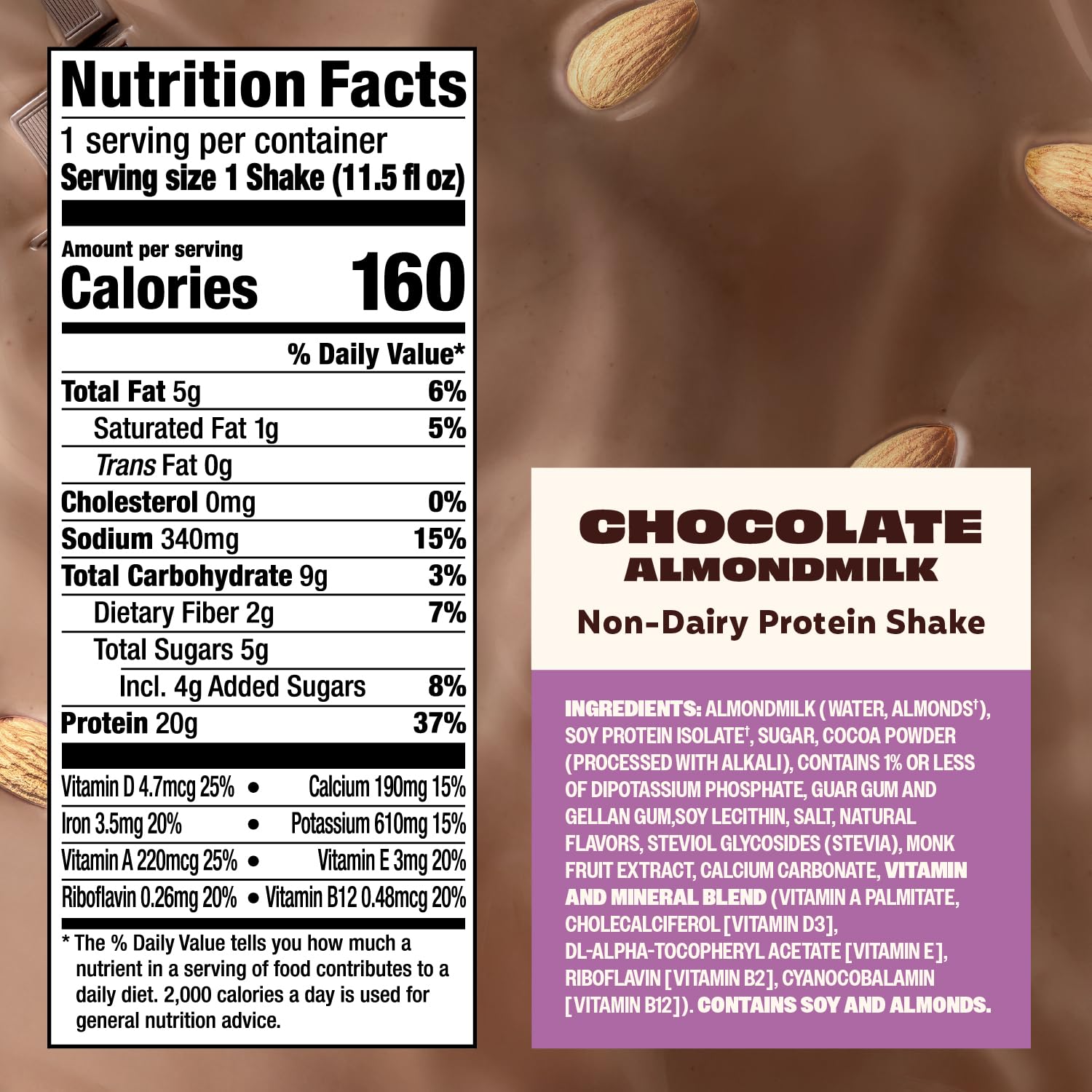 Escena de desayuno con Premier Protein Almondmilk Chocolate, alternativa rápida y nutritiva