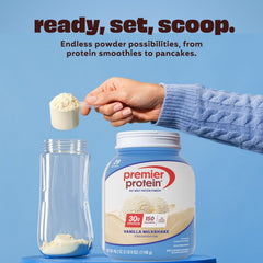 Premier Protein batido vainilla en vaso, opción rápida post entreno y baja en calorías