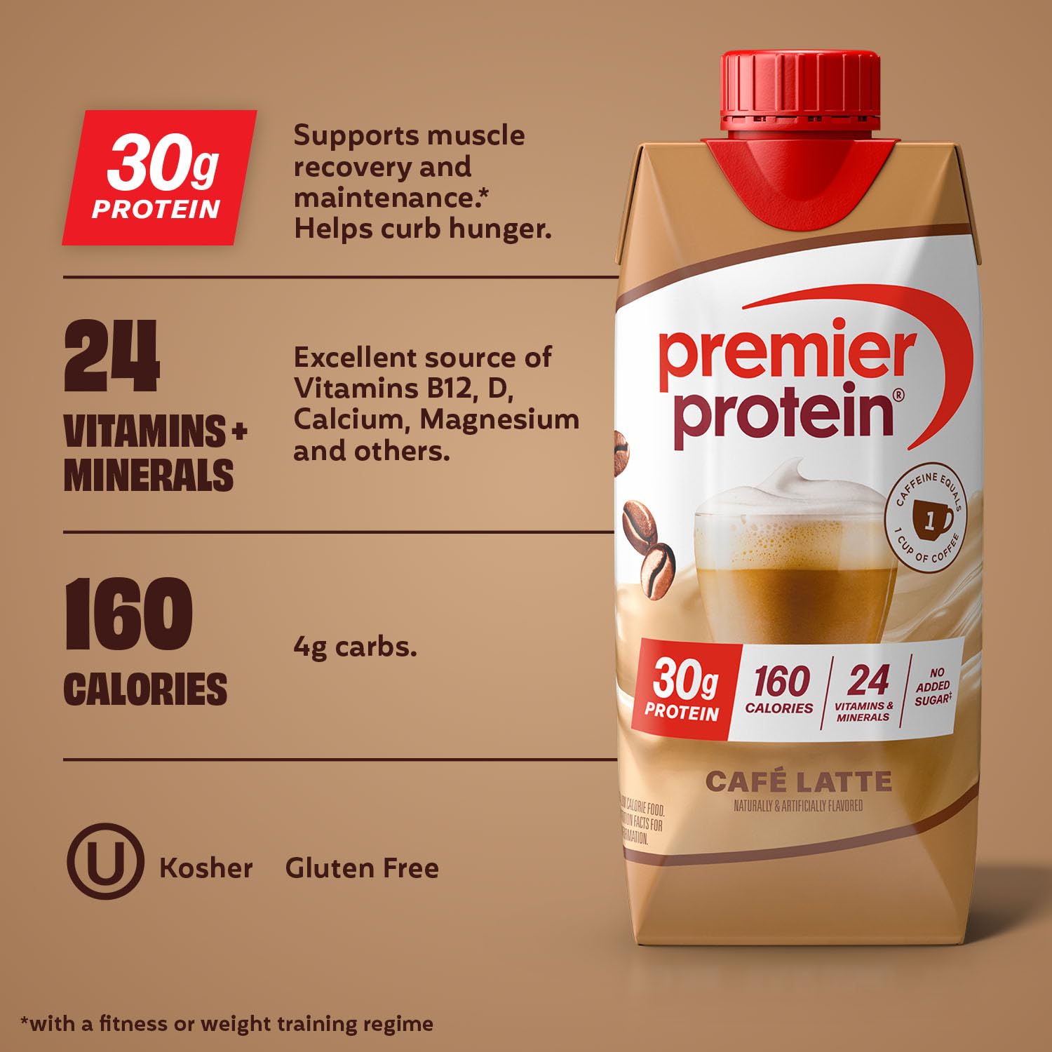 Premier Protein vertido del batido Café Latte listo para beber