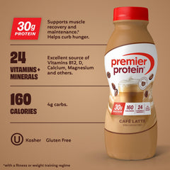 Premier Protein primer plano textura cremosa y sabor café