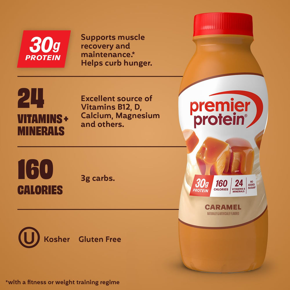 Premier Protein primer plano textura cremosa del batido y atractivo visual
