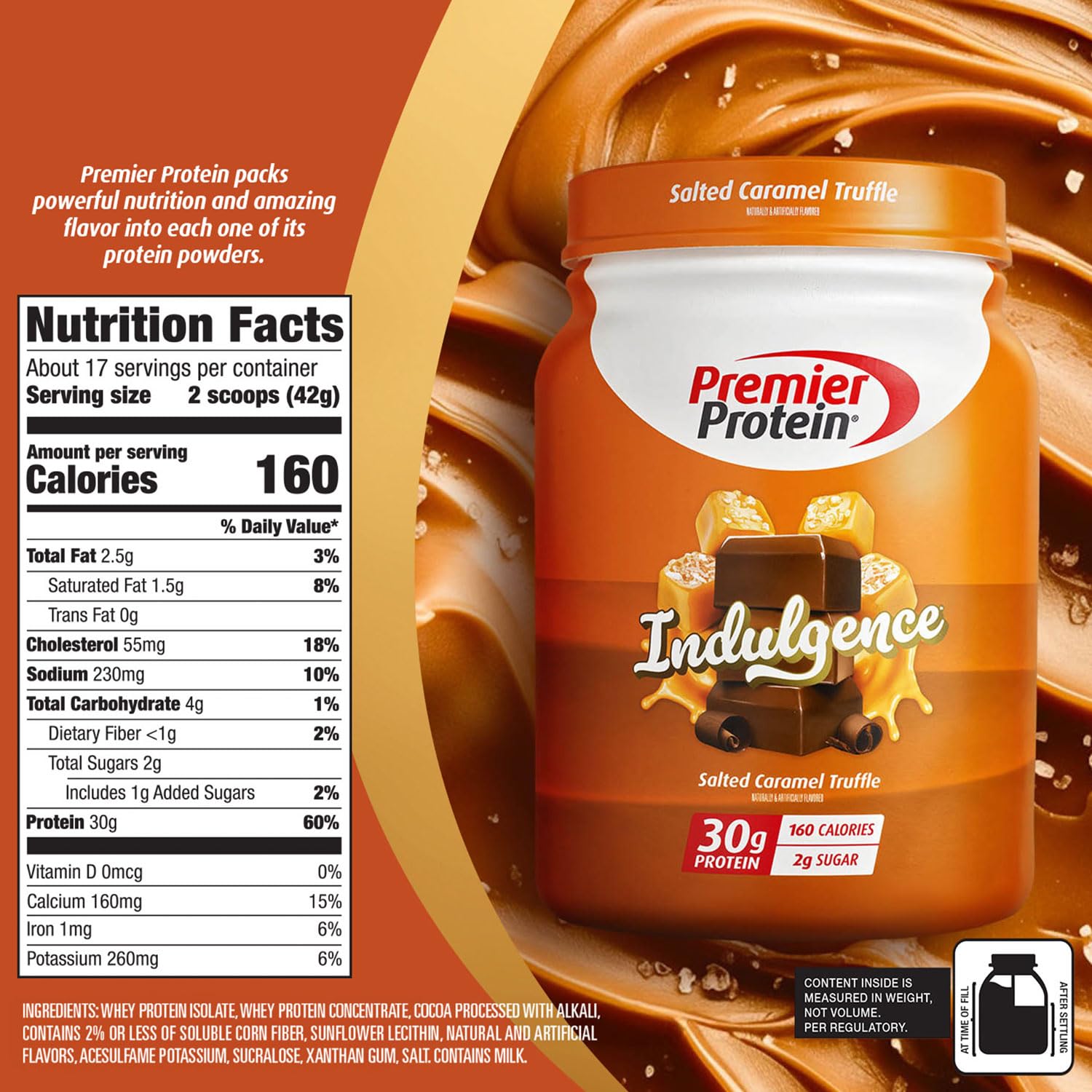 Premier Protein comparación de tamaño del tarro para valorar rendimientos por porción