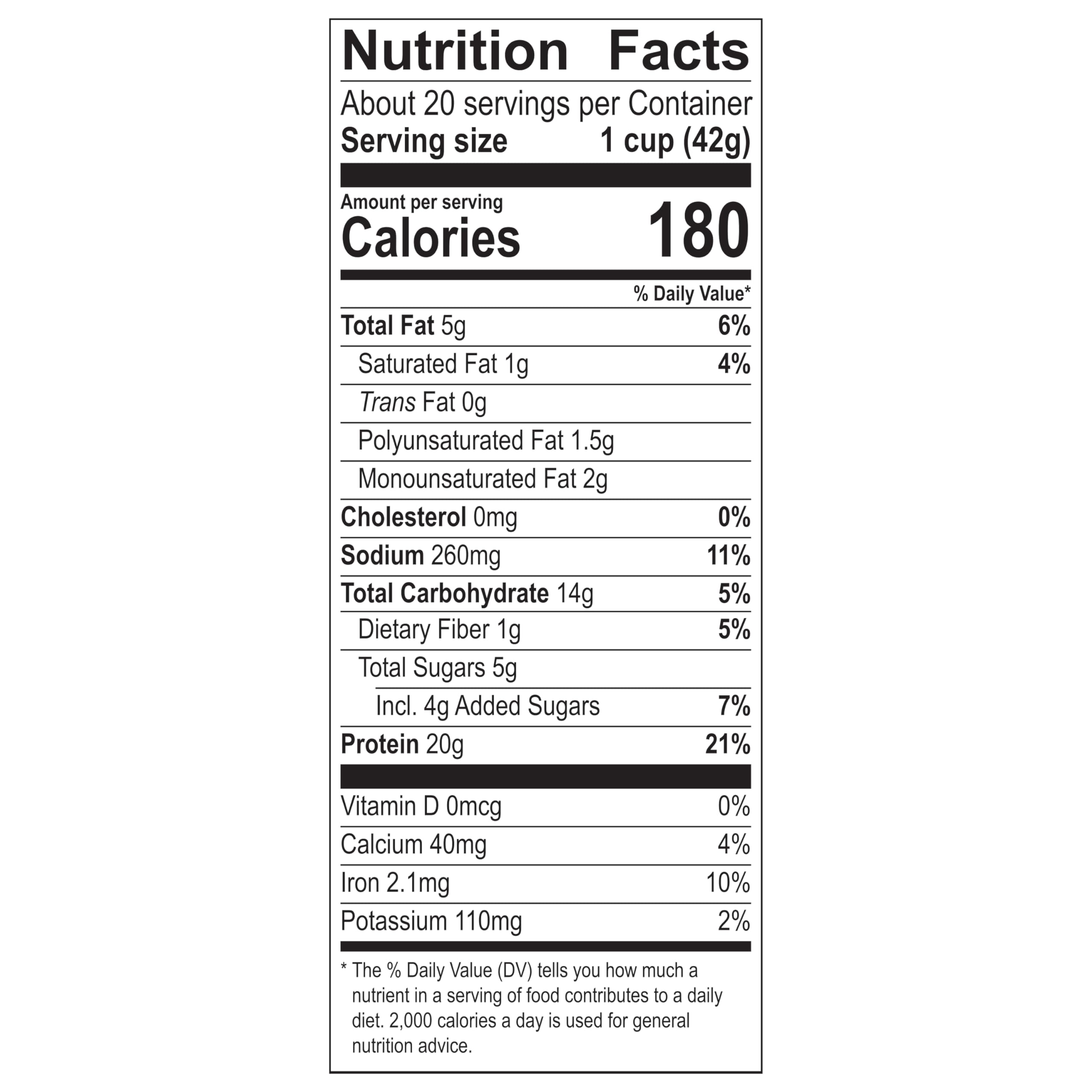 Premier Protein comparación de porciones y la bolsa de 30 oz para referencia
