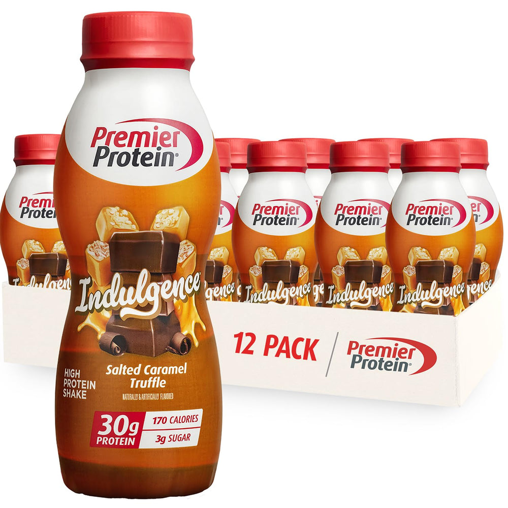 Premier Protein frente del pack de 12 unidades mostrando diseño y sabor