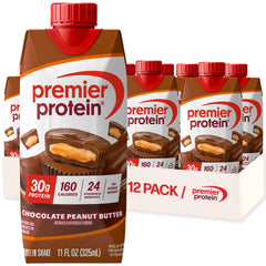 Premier Protein envase frontal Chocolate Peanut Butter muestra sabor y conveniencia