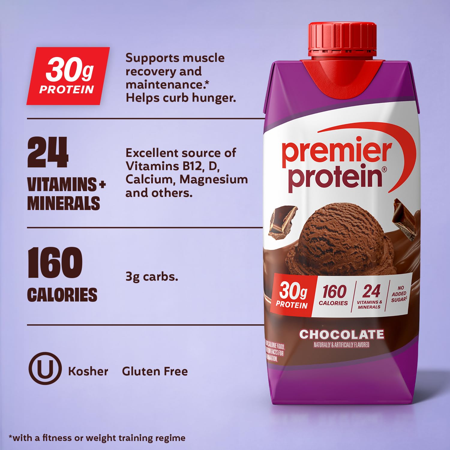 Premier Protein detalle de textura cremosa al servir, aporta sabor y saciedad