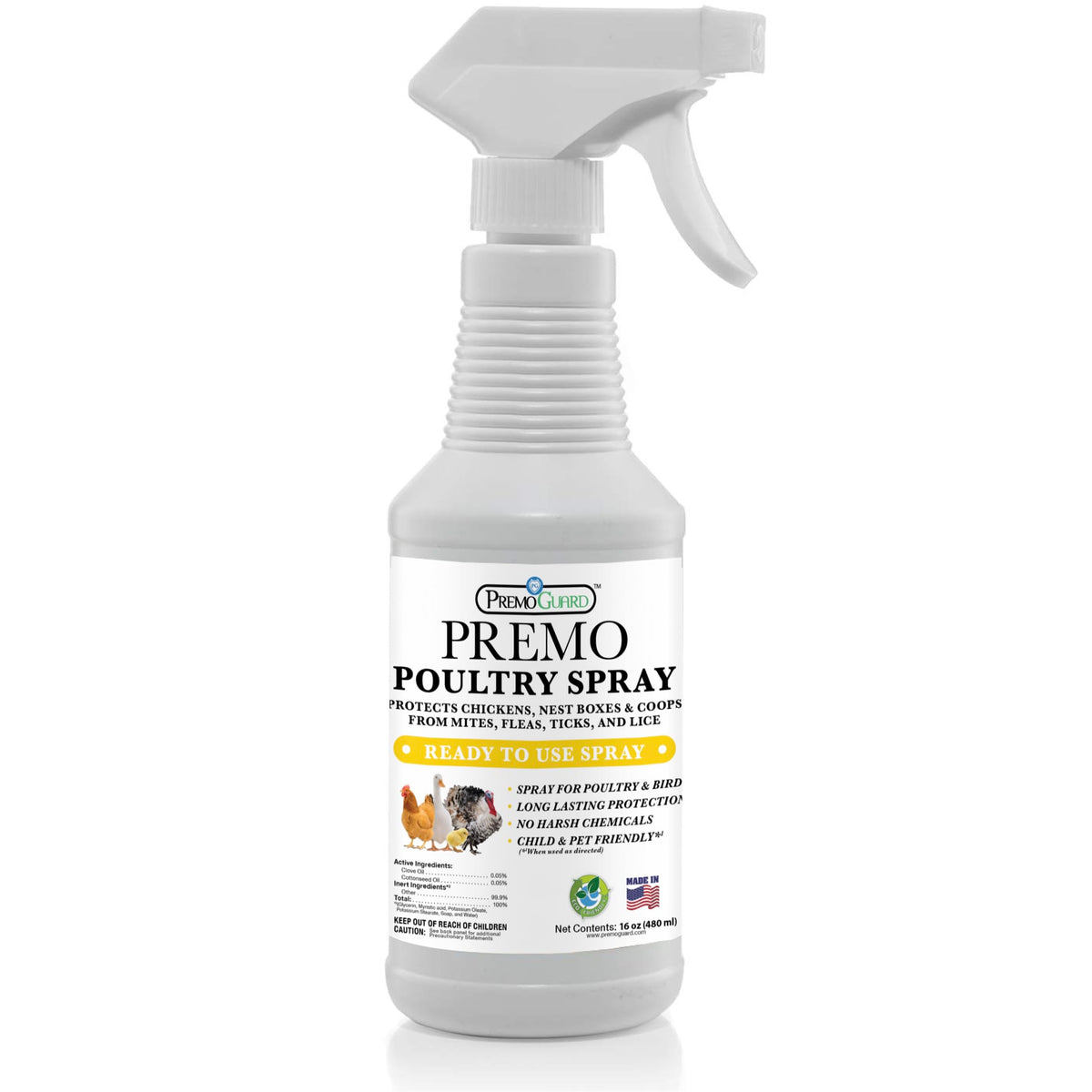 Premo Guard frente del empaque mostrando producto seguro para aves