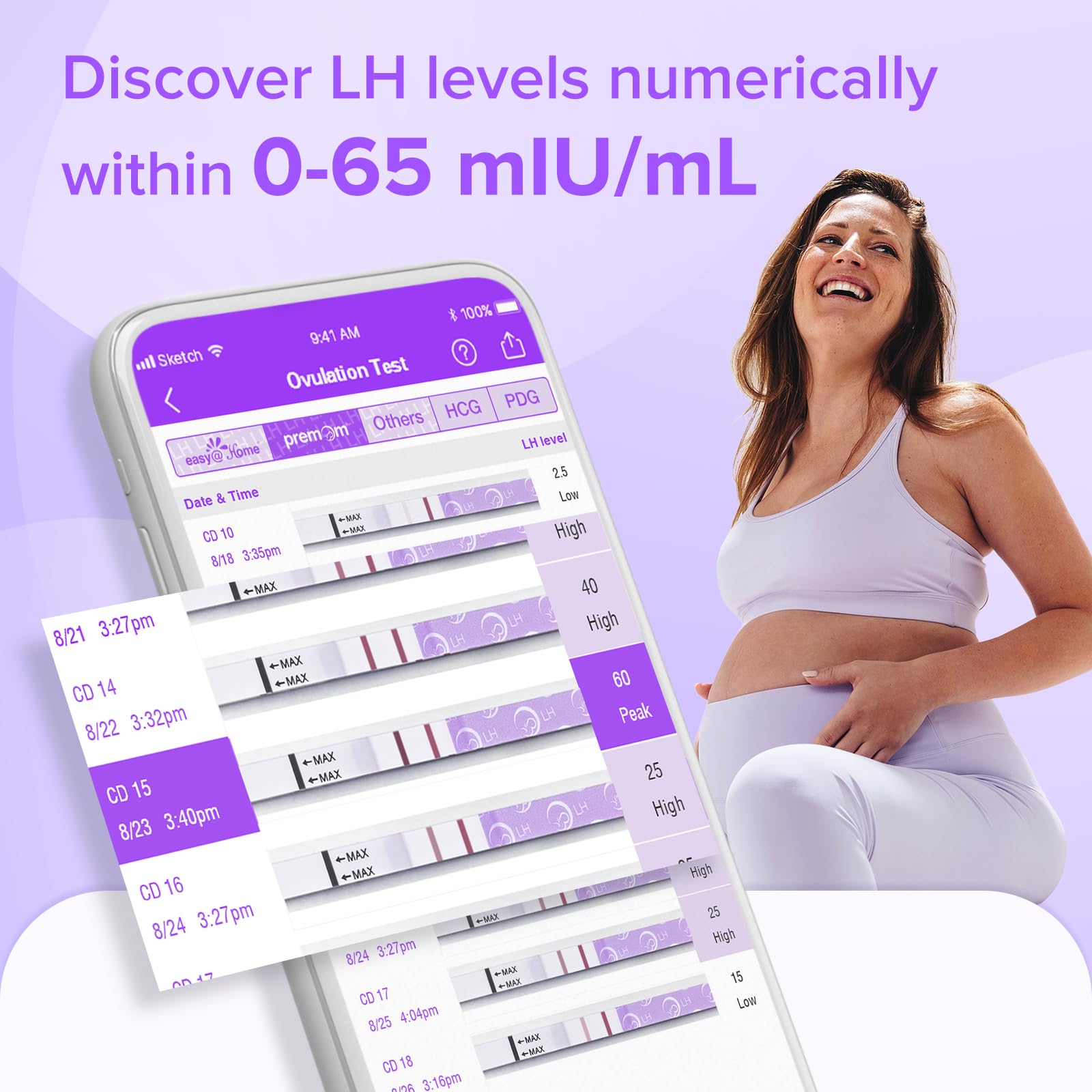 Premom app en teléfono mostrando resultado numérico útil