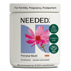 Prenatal Multi Essentials frontal del envase mostrando botella y diseño, confianza de marca