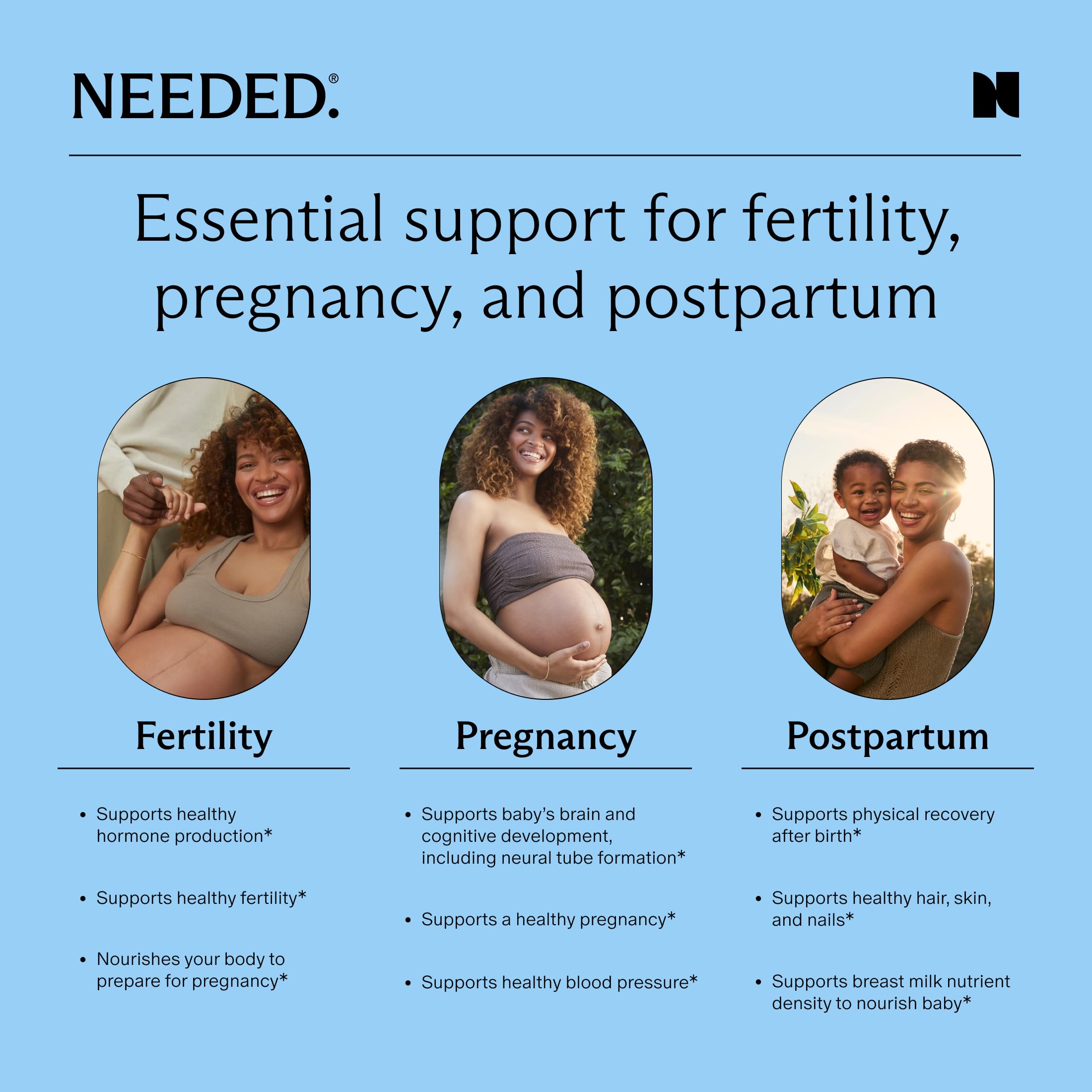 Prenatal Multi Essentials comparación de tamaño junto a una moneda, percepción de escala