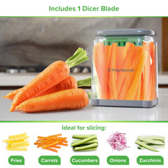 Prep Naturals caja recolectora con patatas cortadas mostrando limpieza y orden en la encimera