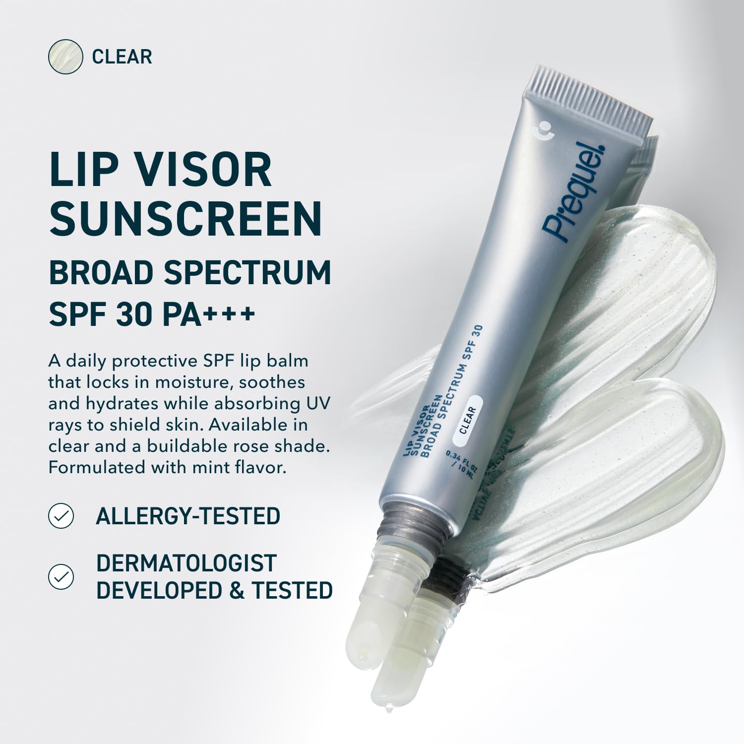 Prequel Lip Visor textura cercana revela acabado semi brillo