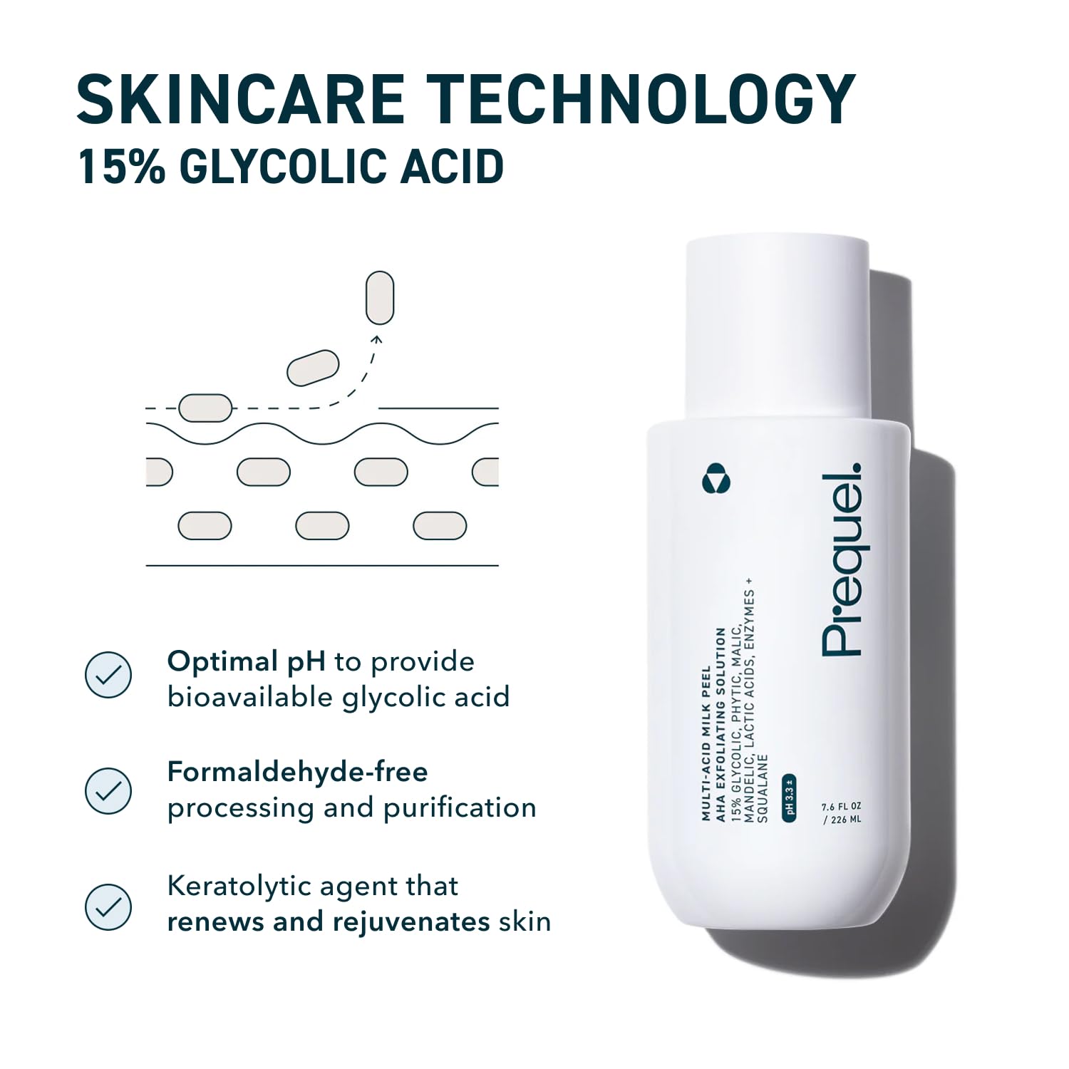 Aplicación del producto Prequel en rostro para exfoliar suavemente