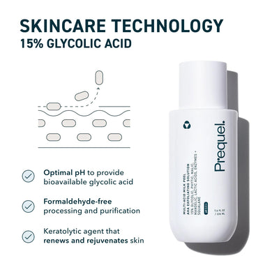 Aplicación del producto Prequel en rostro para exfoliar suavemente
