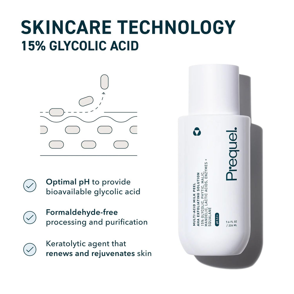 Aplicación del producto Prequel en rostro para exfoliar suavemente