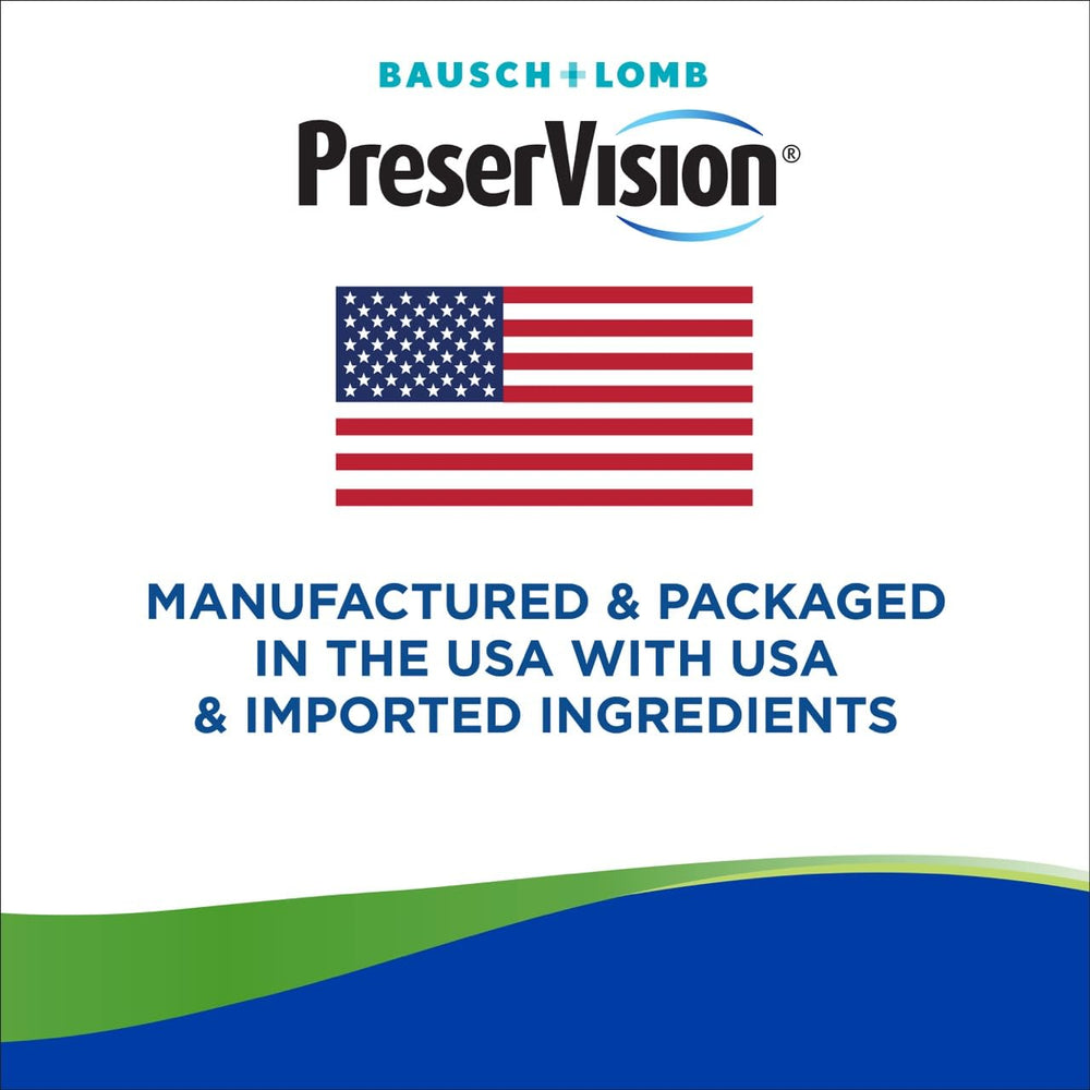 PreserVision softgel en mano para comparar escala y mostrar tamaño real