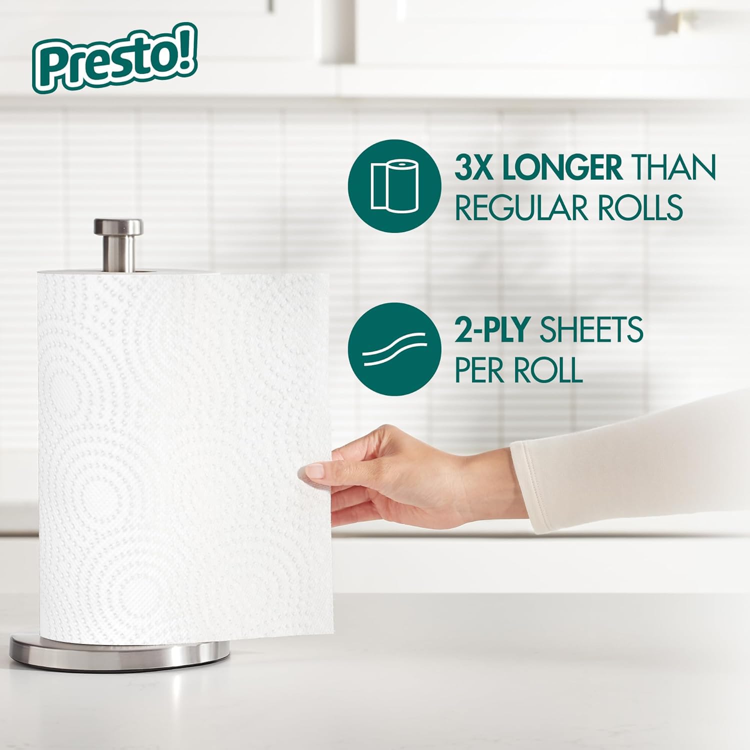 Presto! rollo junto a objeto de referencia para mostrar tamaño real