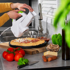 Presto SaladShooter detalle del cono de acero inoxidable, corte uniforme