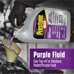 Detalle de líquido violeta Prestone mostrando color y textura protectora
