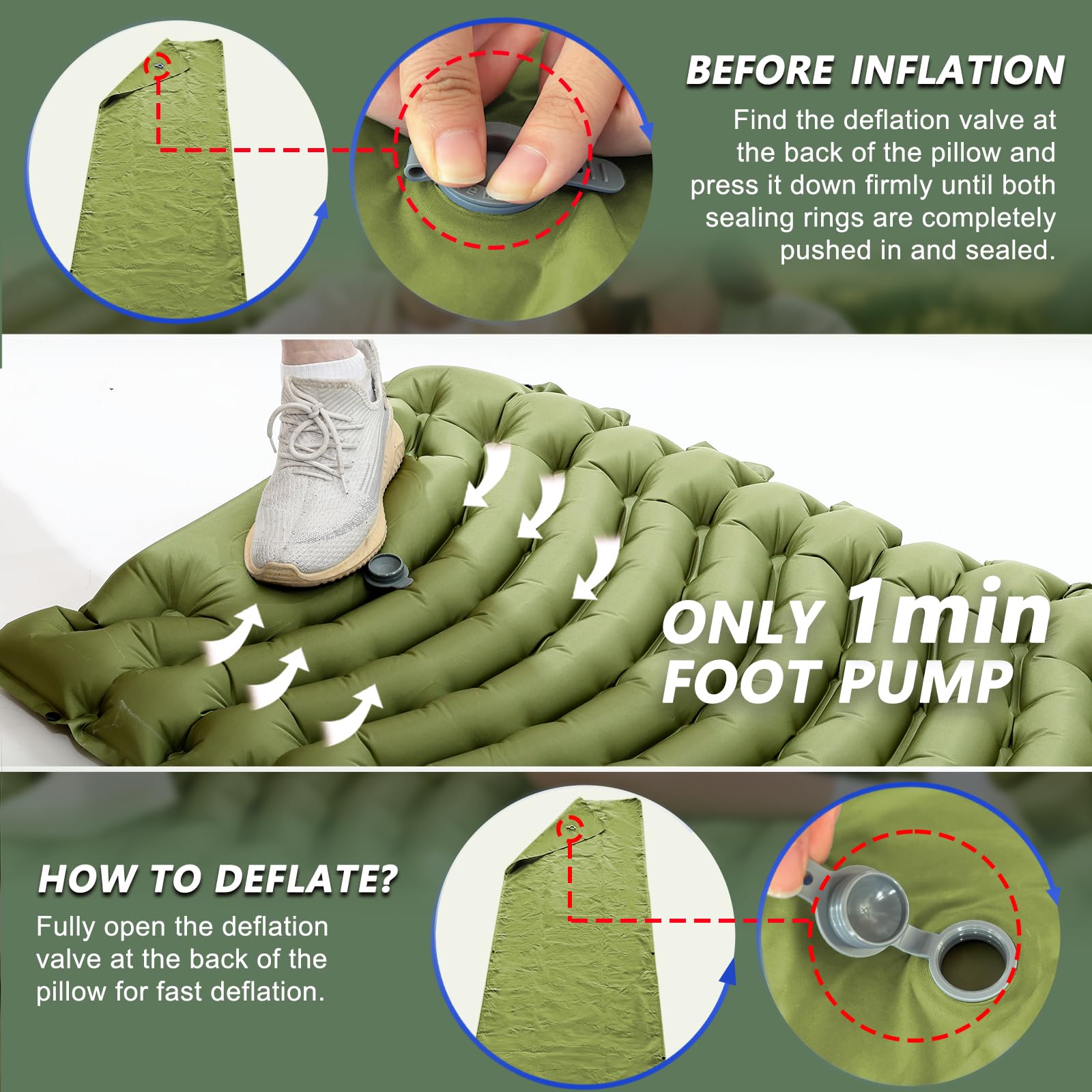 Pretyw foot pump being used for fast inflation convenience