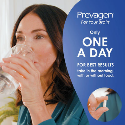 Prevagen bottle label showing dosage details, clear guidance benefit