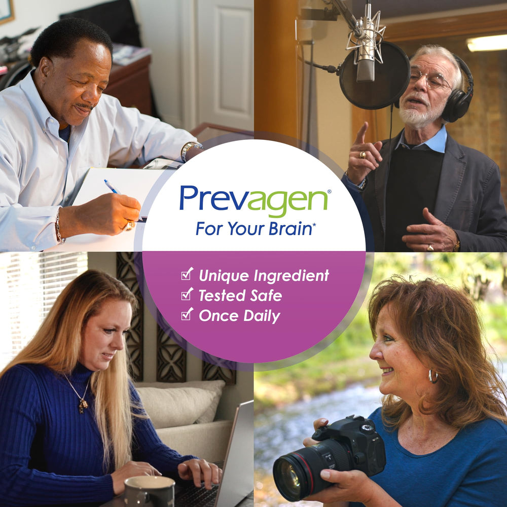 Prevagen branded box stacked on a shelf demonstrating compact storage and organization benefit