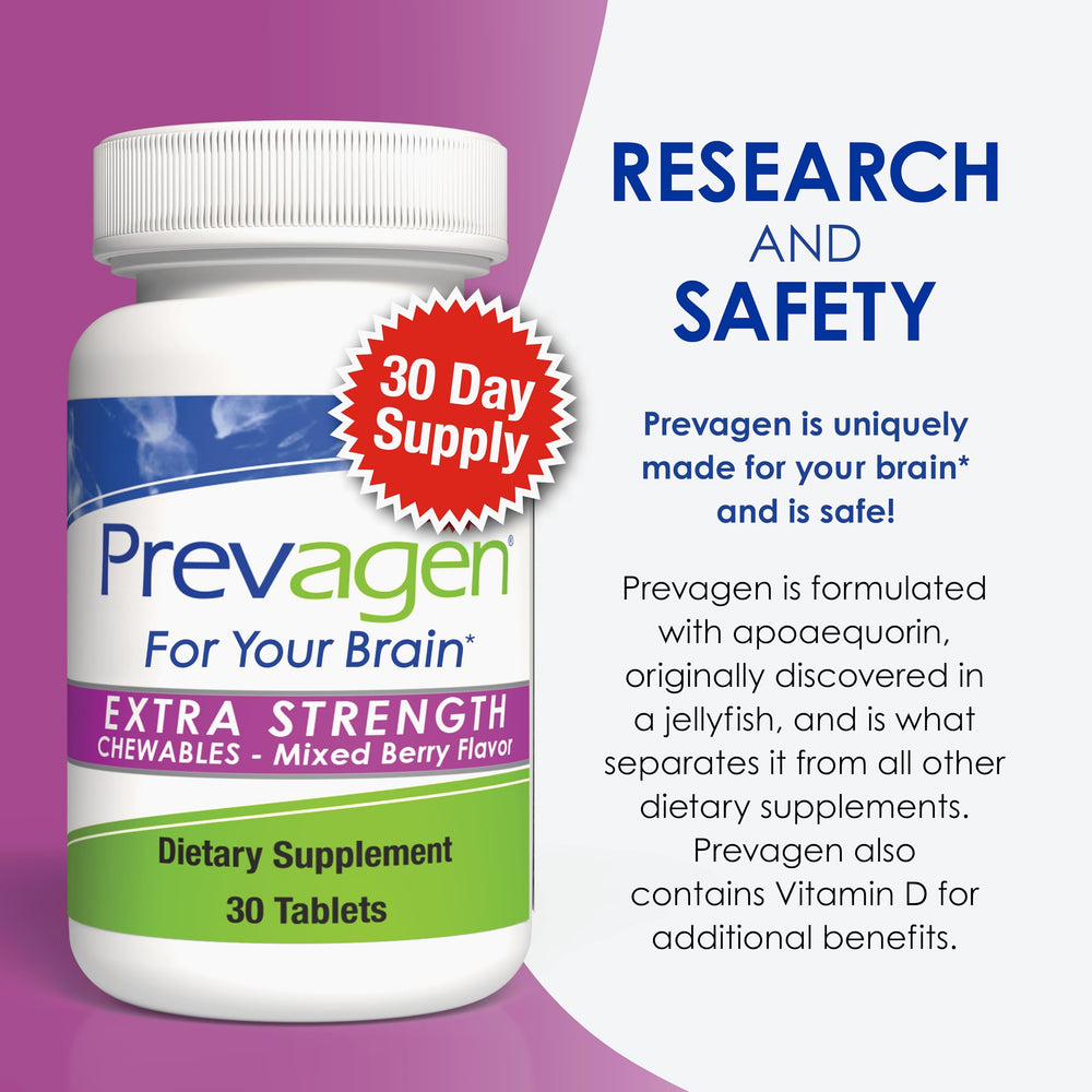 Prevagen chewable tablet in hand to show size and portability for on-the-go use benefit
