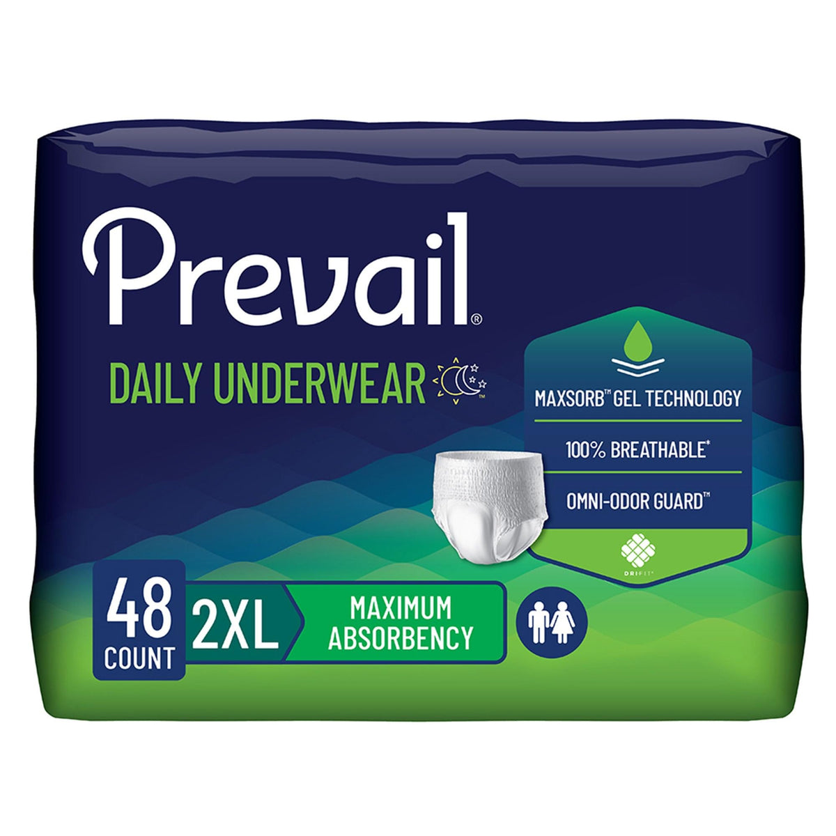 Prevail frontal del paquete mostrando 48 unidades y protección máxima