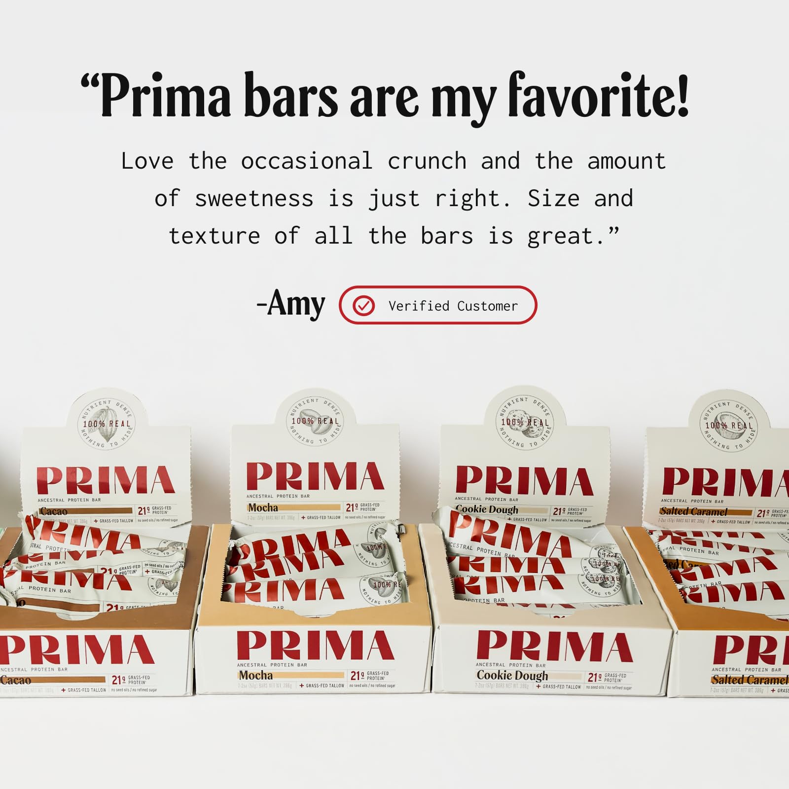 PRIMA cookie dough porciones para ver inclusiones y textura húmeda