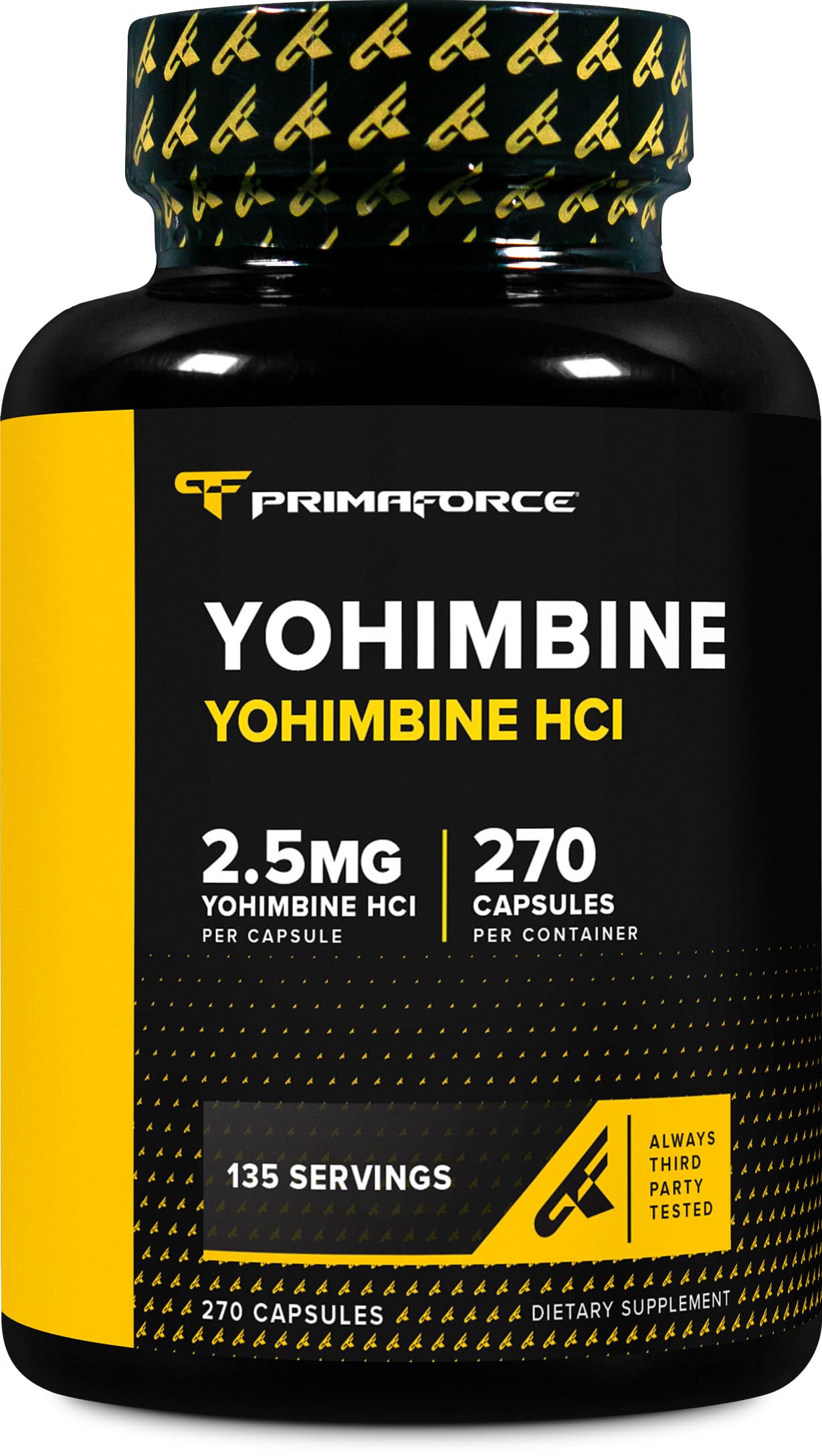 Primaforce bottle front label showing product name and capsule count, clear benefits