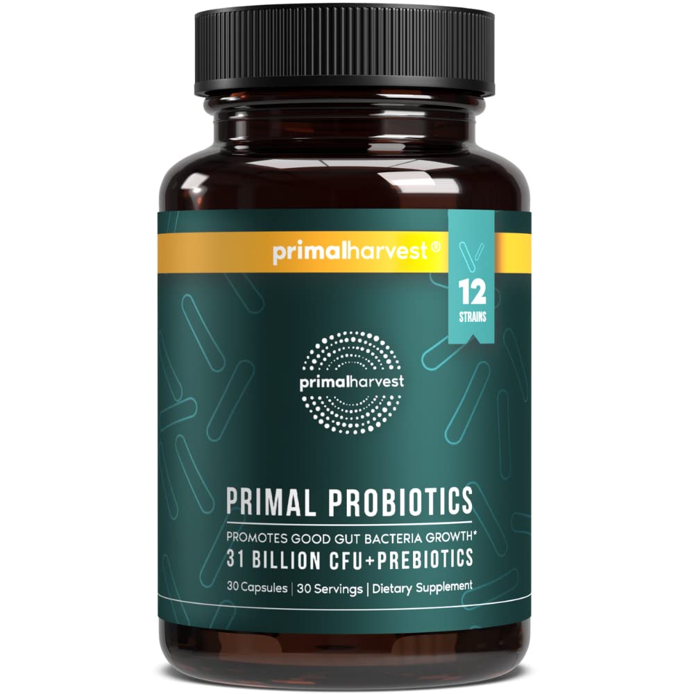 Primal Harvest frasco frontal mostrando diseño y beneficio de claridad