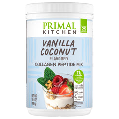 Primal Kitchen envase frontal de Vanilla Collagen Fuel mostrando marca y sabor